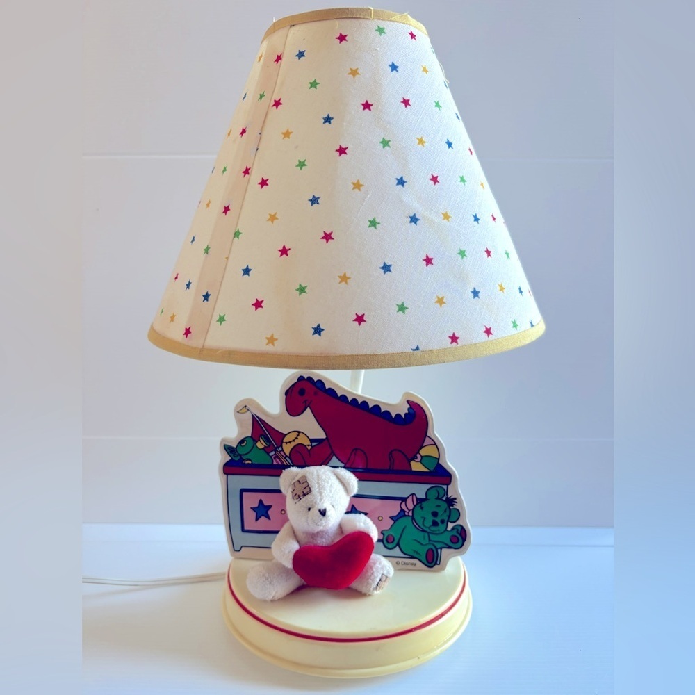 Vintage 80s Disney Plush Lamp and Shade